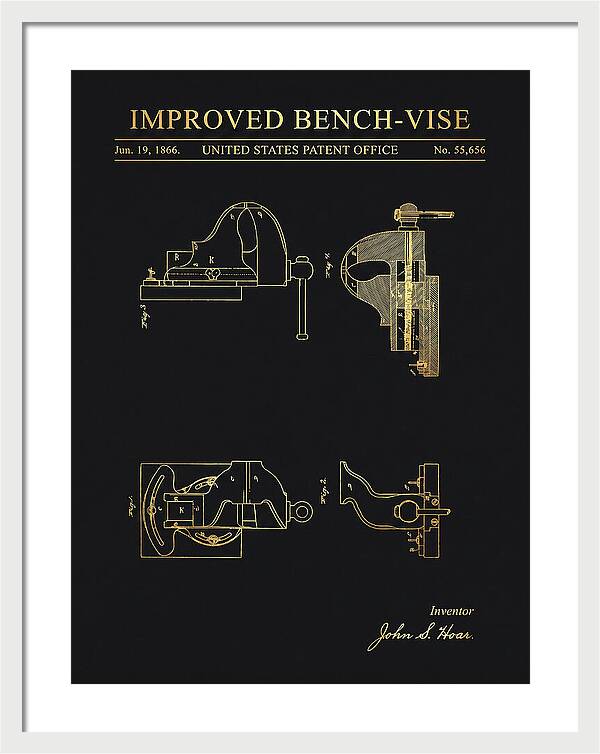 Bench Vise Gold Patent Us55656a