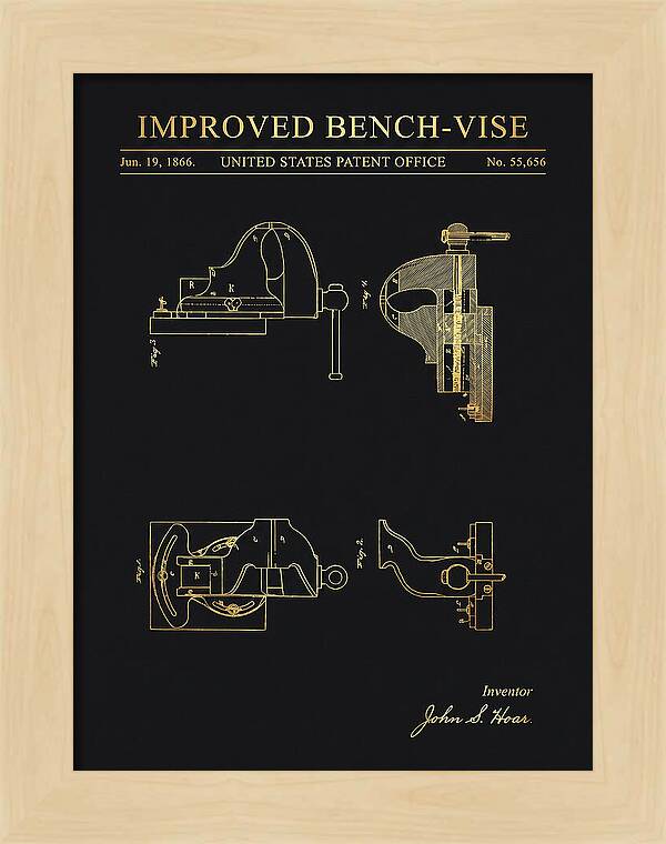 Bench Vise Gold Patent Us55656a