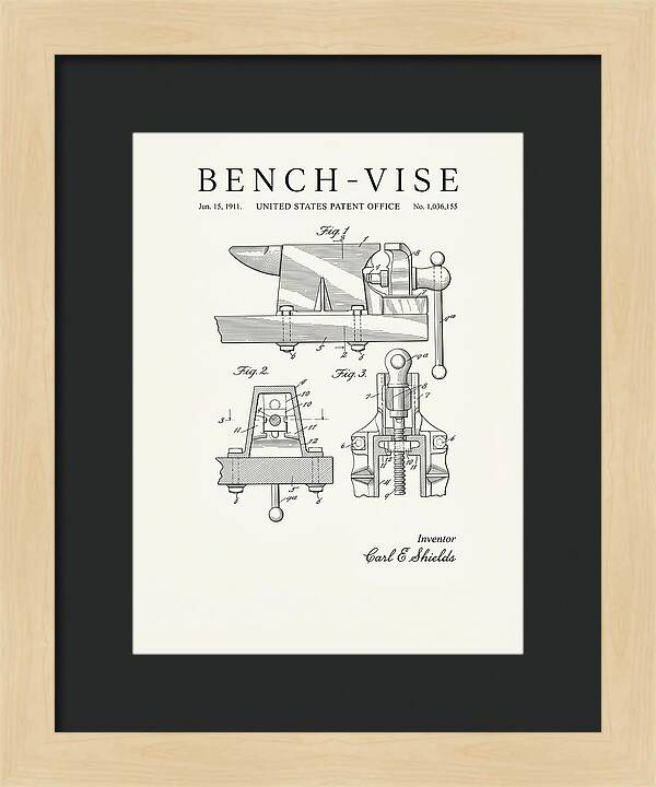 Bench Vise Minimalist Patent Us1036155a