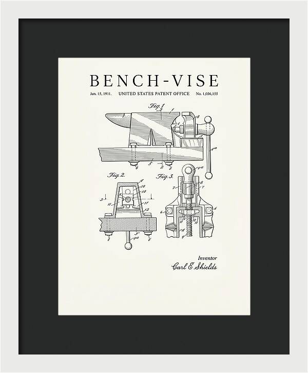 Bench Vise Minimalist Patent Us1036155a