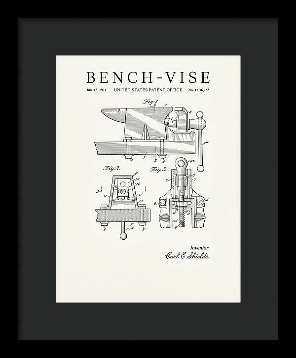 Bench Vise Minimalist Patent Us1036155a