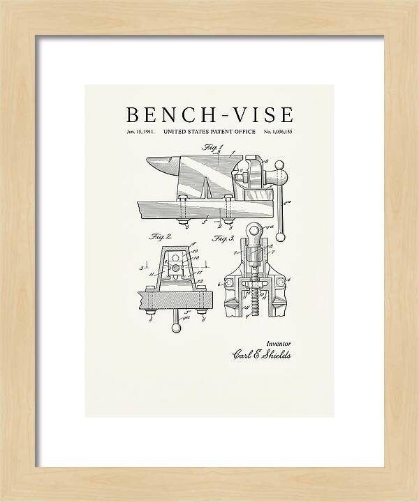 Bench Vise Minimalist Patent Us1036155a
