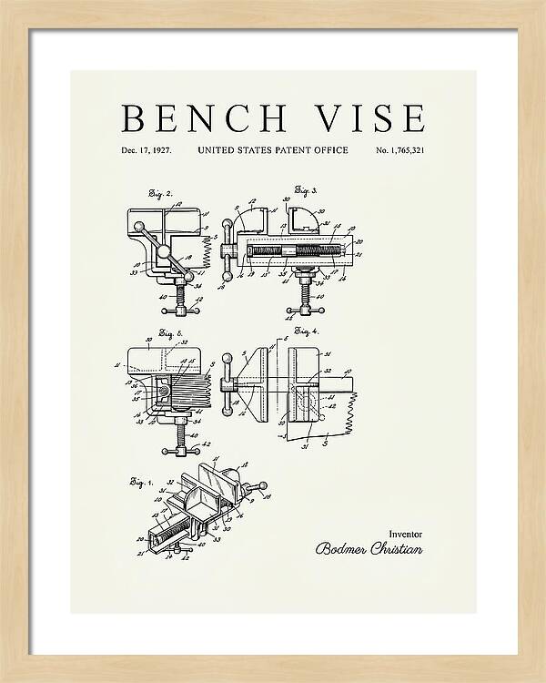 Bench Vise Minimalist Patent Us1765321a
