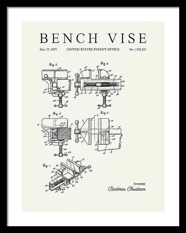 Bench Vise Minimalist Patent Us1765321a