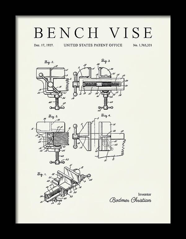 Bench Vise Minimalist Patent Us1765321a