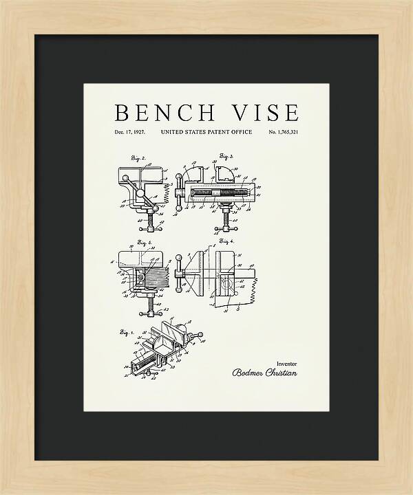 Bench Vise Minimalist Patent Us1765321a