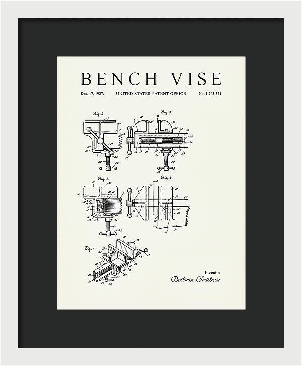 Bench Vise Minimalist Patent Us1765321a