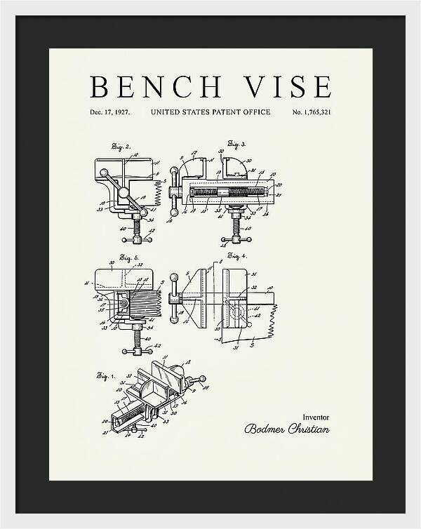 Bench Vise Minimalist Patent Us1765321a