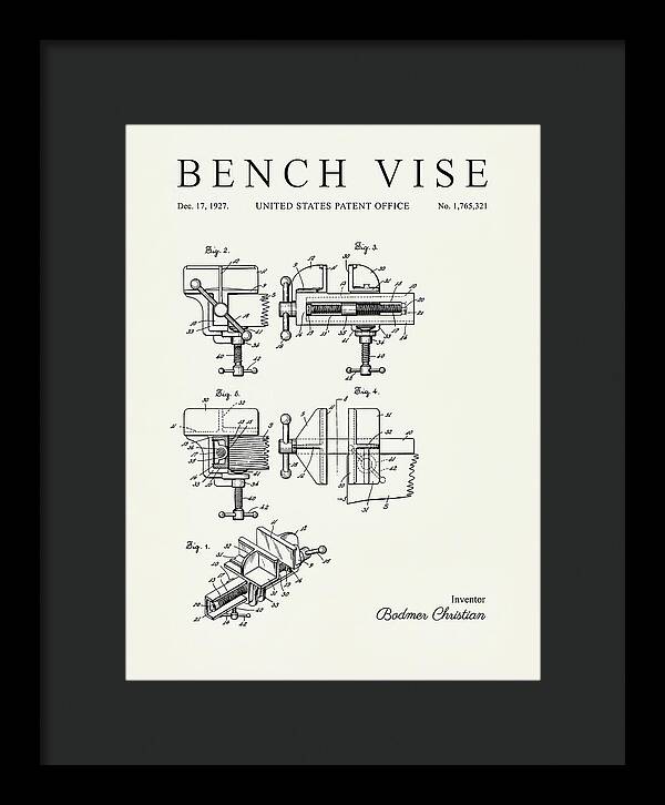 Bench Vise Minimalist Patent Us1765321a