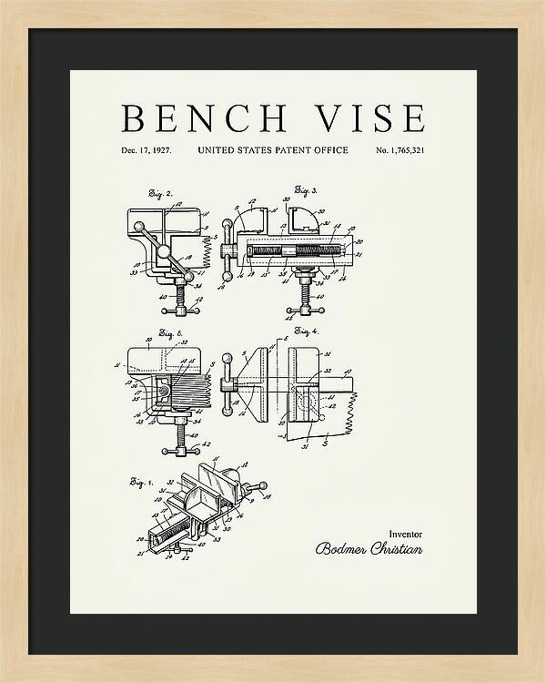 Bench Vise Minimalist Patent Us1765321a