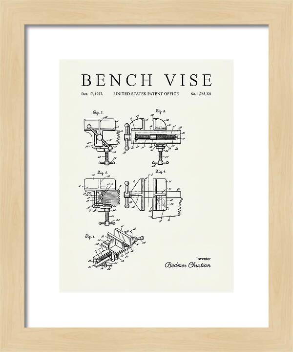 Bench Vise Minimalist Patent Us1765321a