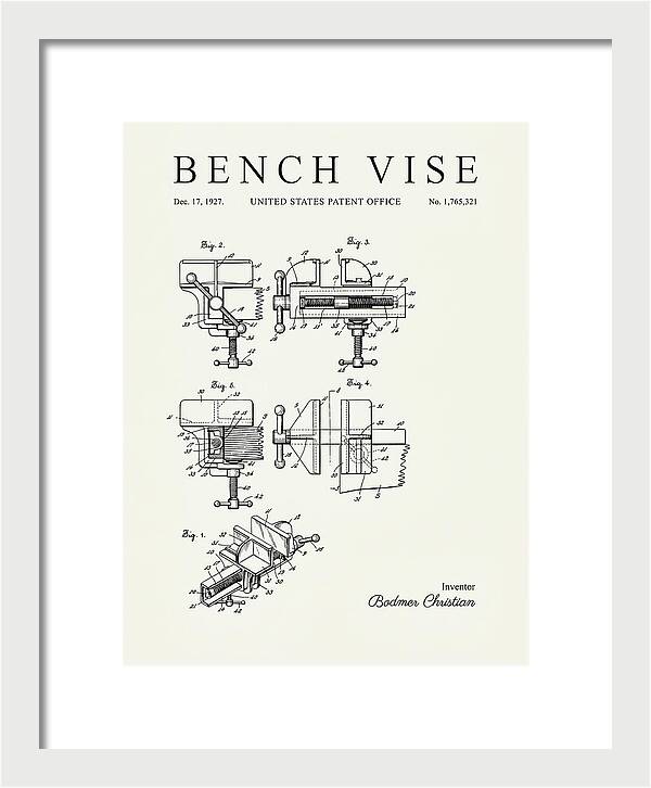 Bench Vise Minimalist Patent Us1765321a