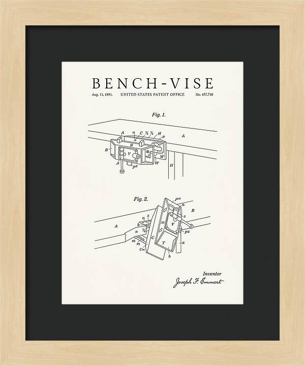 Bench Vise Minimalist Patent Us457710a