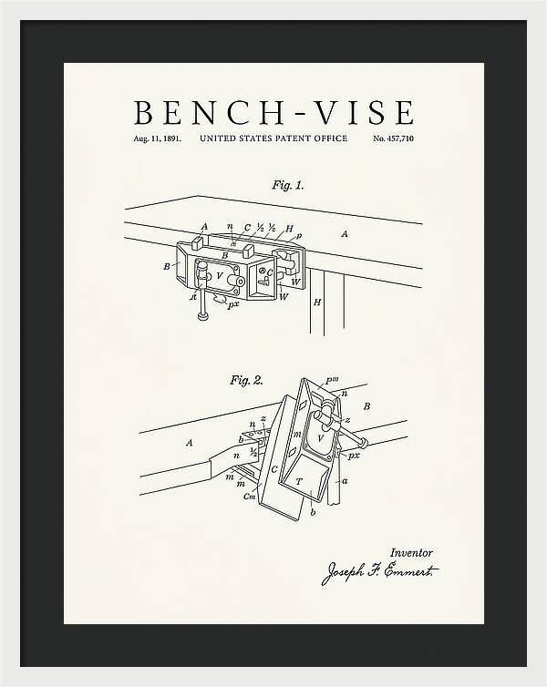 Bench Vise Minimalist Patent Us457710a