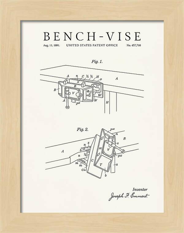 Bench Vise Minimalist Patent Us457710a