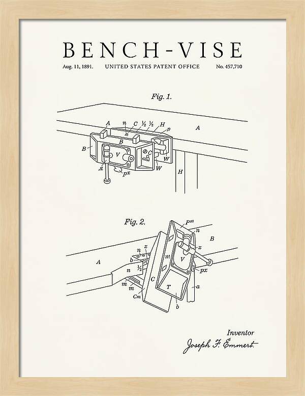 Bench Vise Minimalist Patent Us457710a