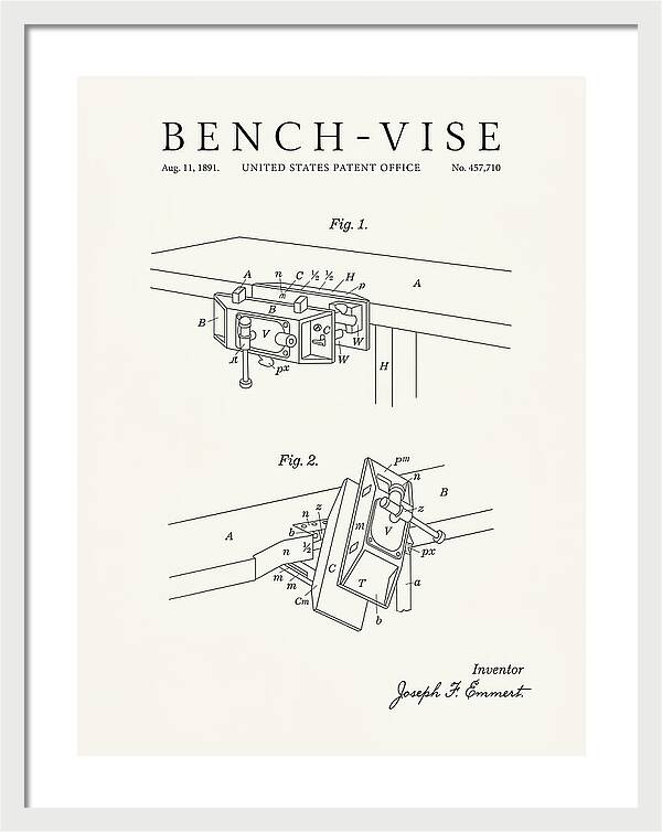 Bench Vise Minimalist Patent Us457710a