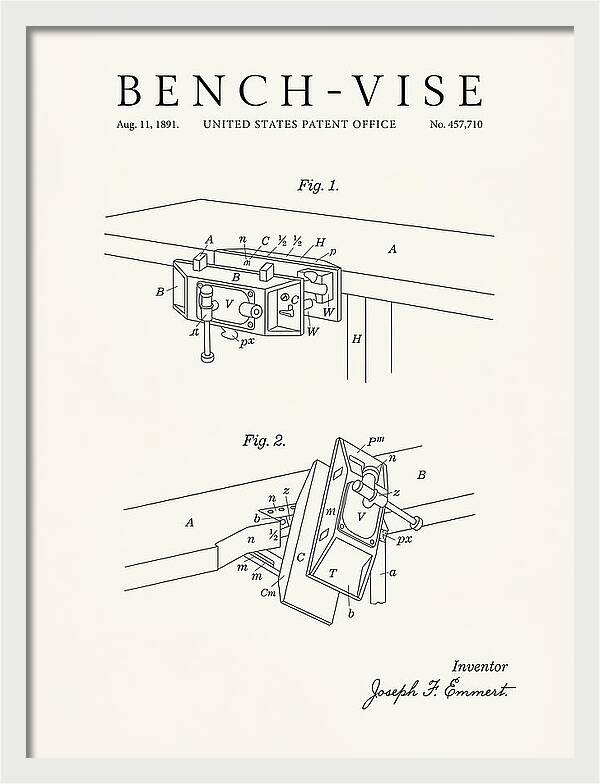 Bench Vise Minimalist Patent Us457710a