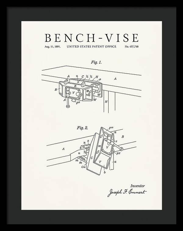 Bench Vise Minimalist Patent Us457710a