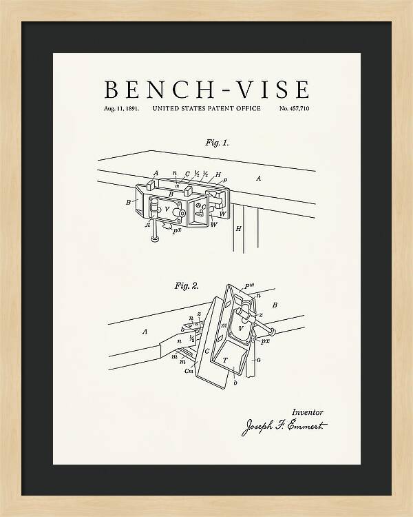 Bench Vise Minimalist Patent Us457710a