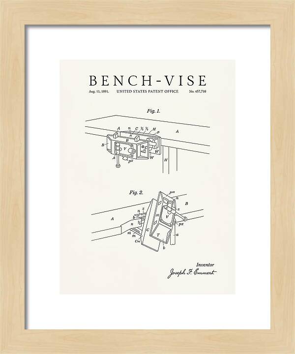 Bench Vise Minimalist Patent Us457710a