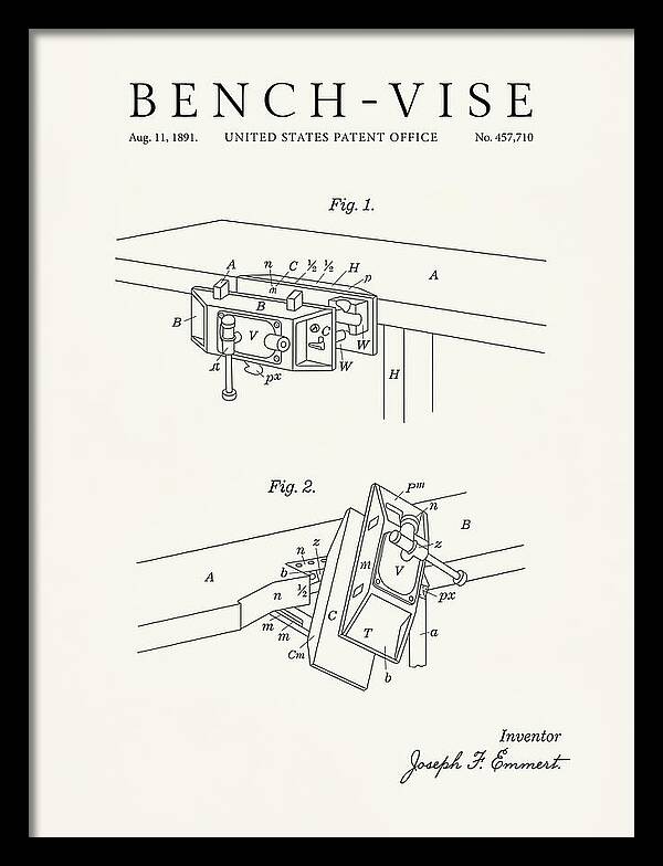 Bench Vise Minimalist Patent Us457710a