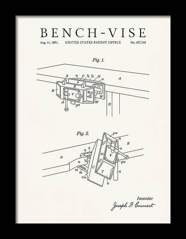 Bench Vise Minimalist Patent Us457710a