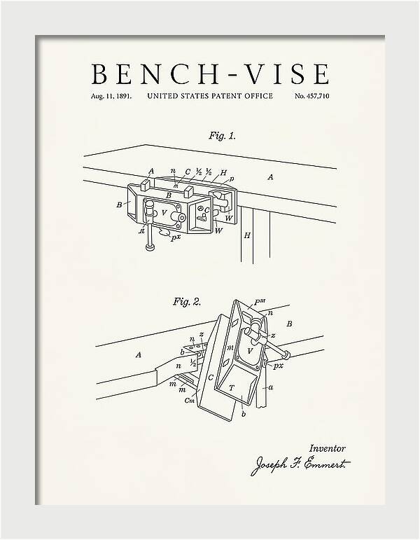 Bench Vise Minimalist Patent Us457710a