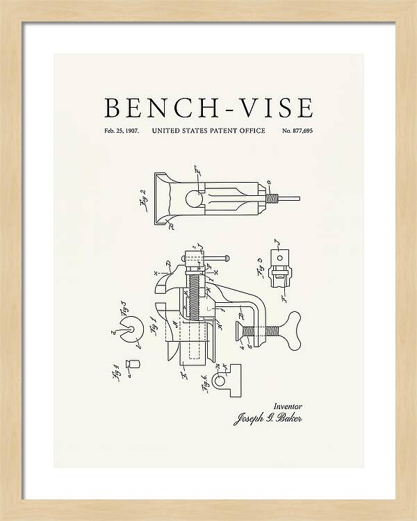 Bench Vise Minimalist Patent Us877695a