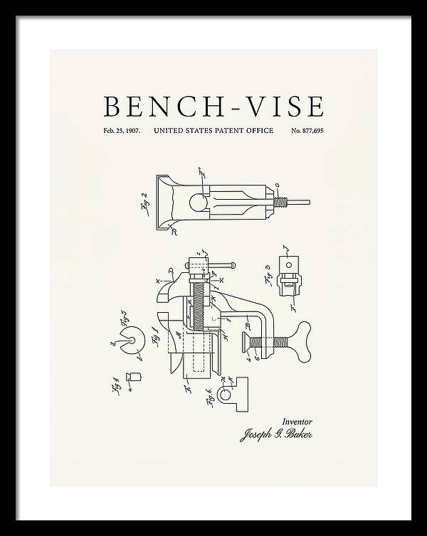 Bench Vise Minimalist Patent Us877695a