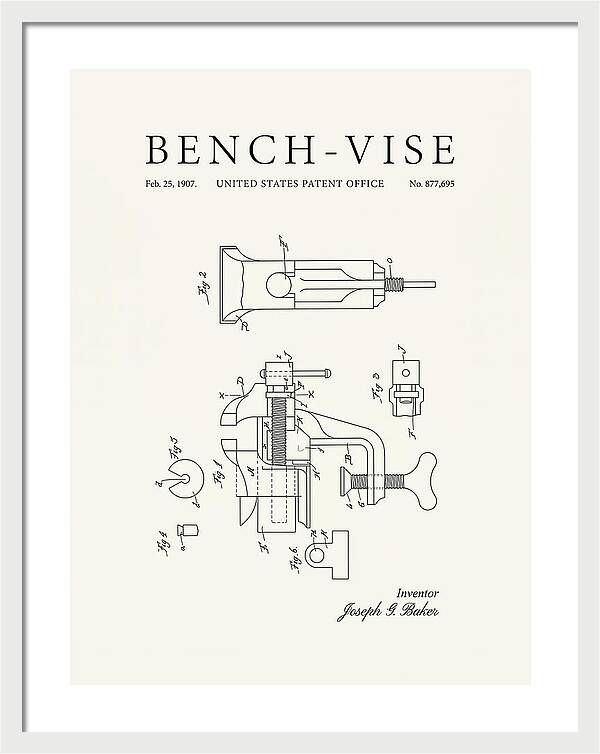 Bench Vise Minimalist Patent Us877695a