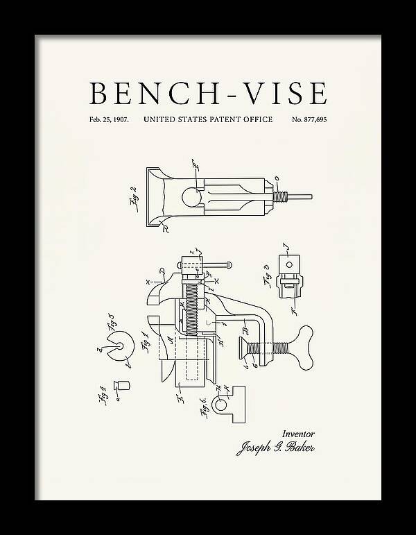 Bench Vise Minimalist Patent Us877695a