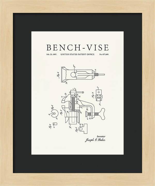 Bench Vise Minimalist Patent Us877695a