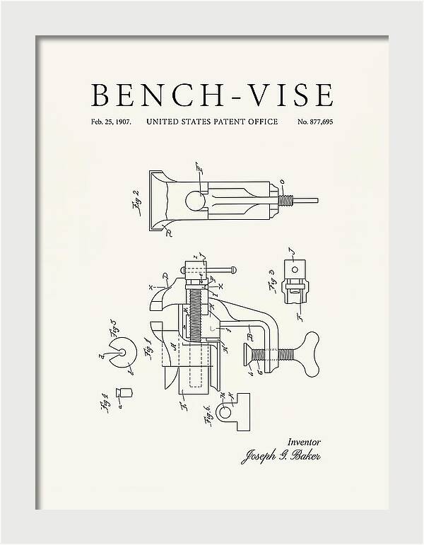 Bench Vise Minimalist Patent Us877695a