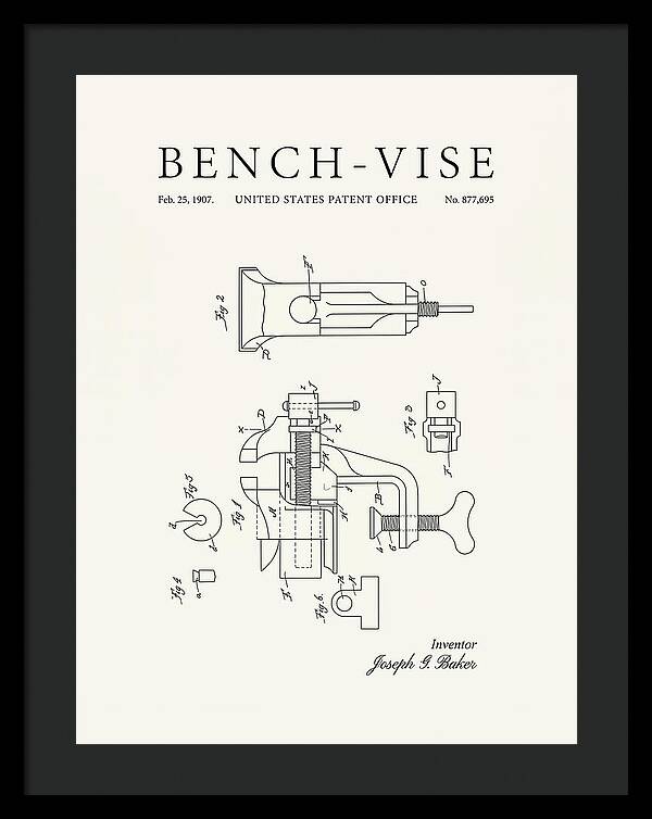 Bench Vise Minimalist Patent Us877695a
