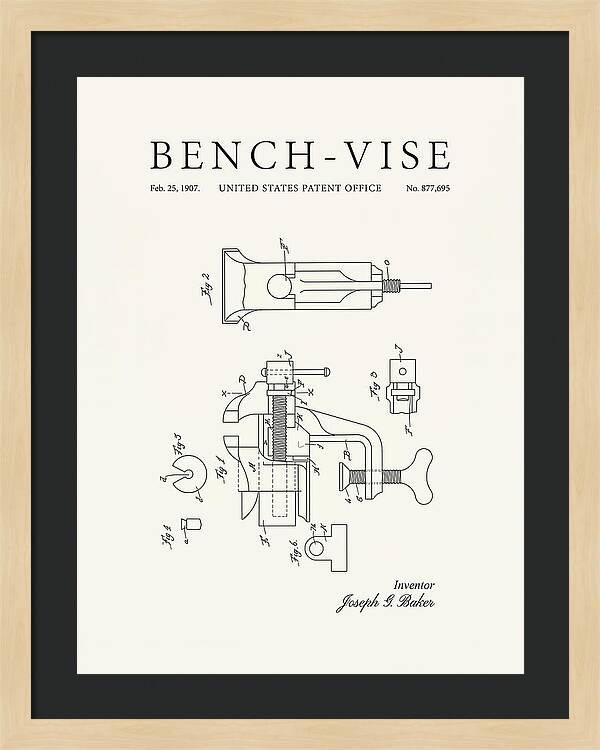 Bench Vise Minimalist Patent Us877695a