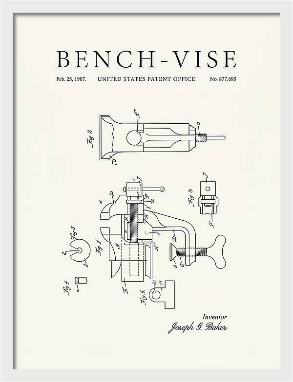 Bench Vise Minimalist Patent Us877695a
