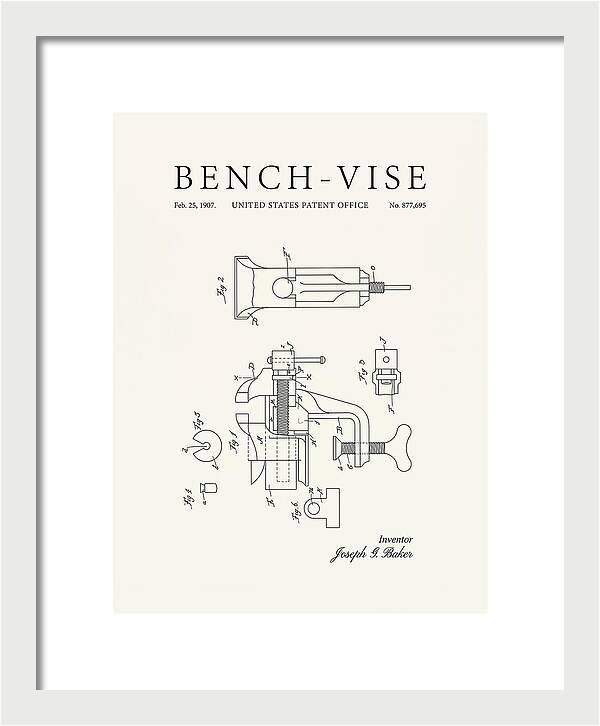 Bench Vise Minimalist Patent Us877695a
