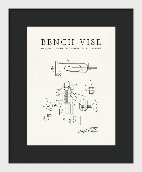 Bench Vise Minimalist Patent Us877695a