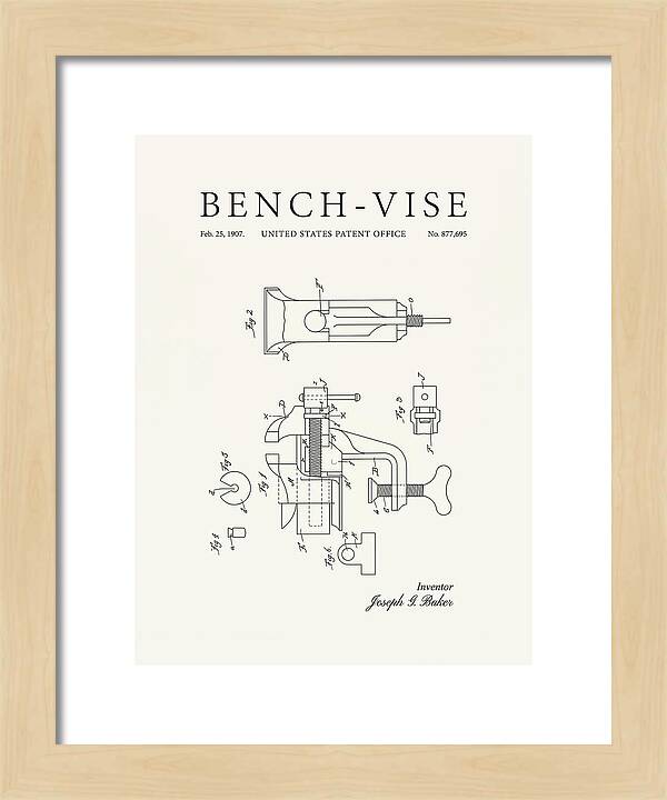 Bench Vise Minimalist Patent Us877695a