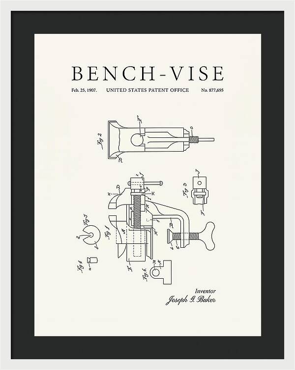 Bench Vise Minimalist Patent Us877695a