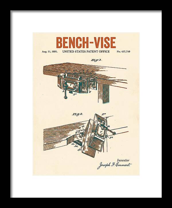 Bench Vise Retro Patent Us457710a