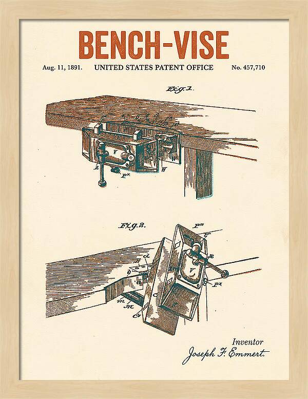 Bench Vise Retro Patent Us457710a