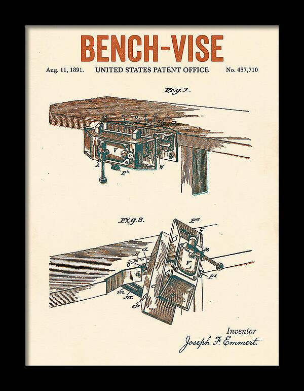 Bench Vise Retro Patent Us457710a