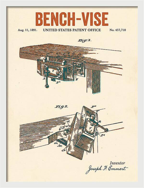 Bench Vise Retro Patent Us457710a