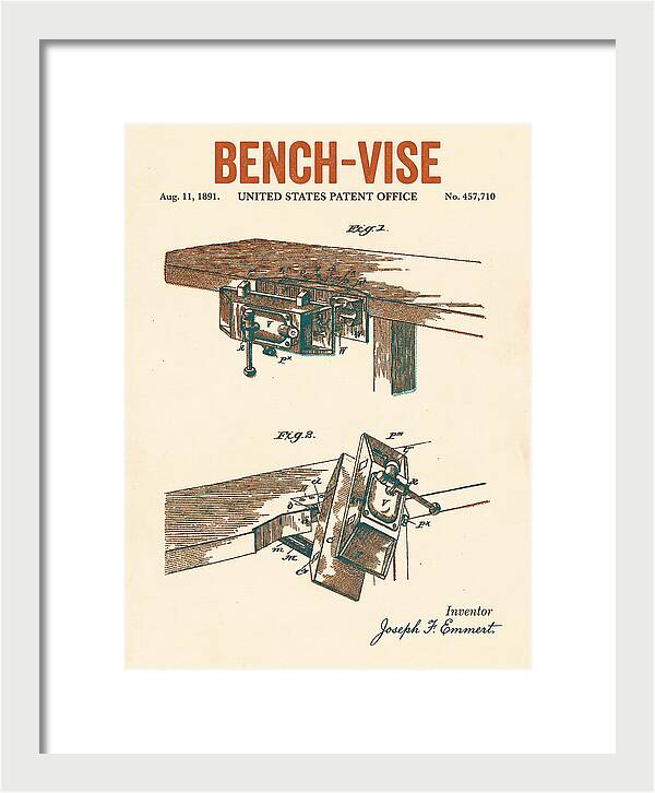 Bench Vise Retro Patent Us457710a
