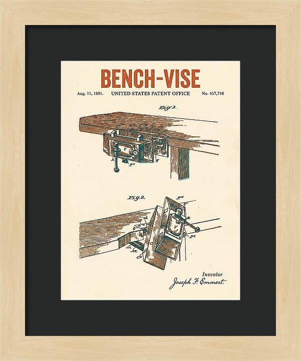 Bench Vise Retro Patent Us457710a