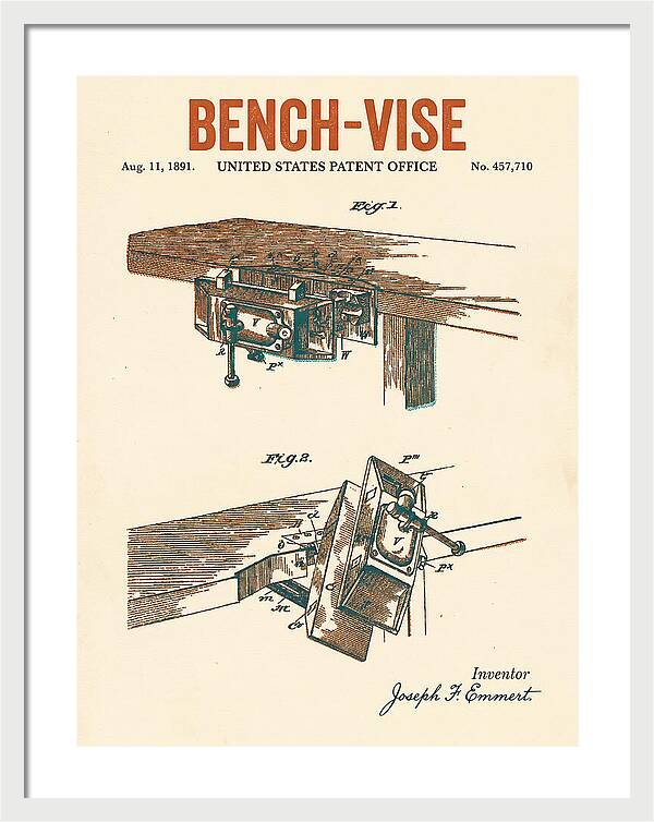 Bench Vise Retro Patent Us457710a