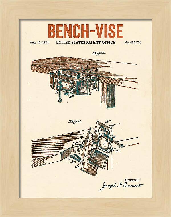 Bench Vise Retro Patent Us457710a