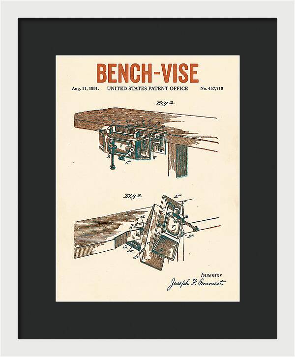 Bench Vise Retro Patent Us457710a